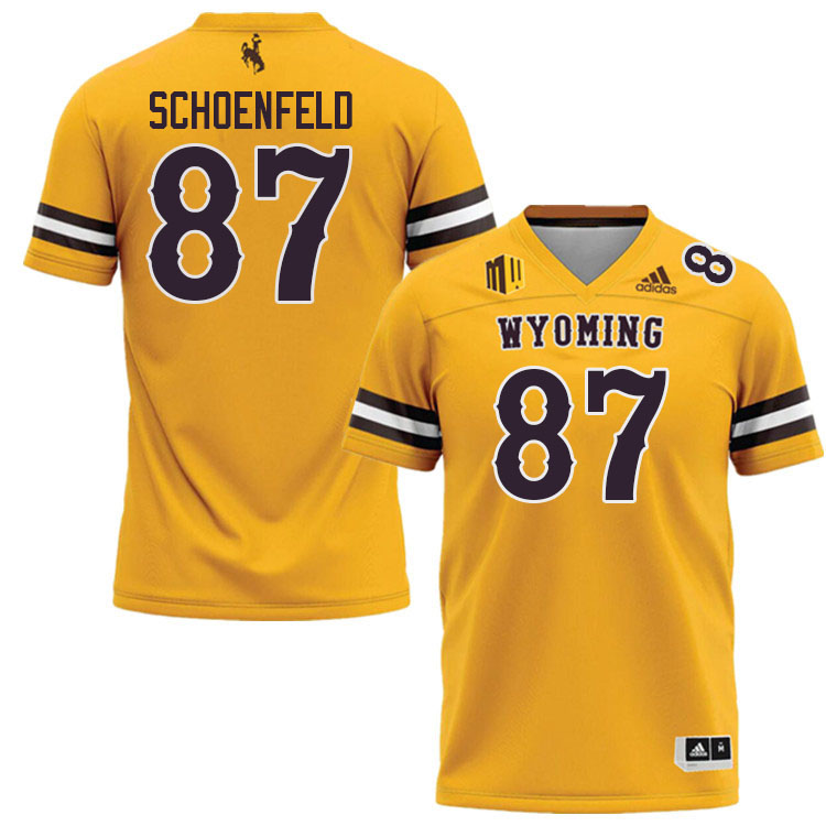 Wyoming Cowboys #87 Isaac Schoenfeld College Football Jerseys Stitched Sale-Gold
